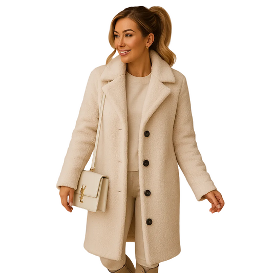 Cozy Warmth | Women's Long Teddy Coat with Soft Fleece Texture | Relaxed Fit for Winter Comfort 1