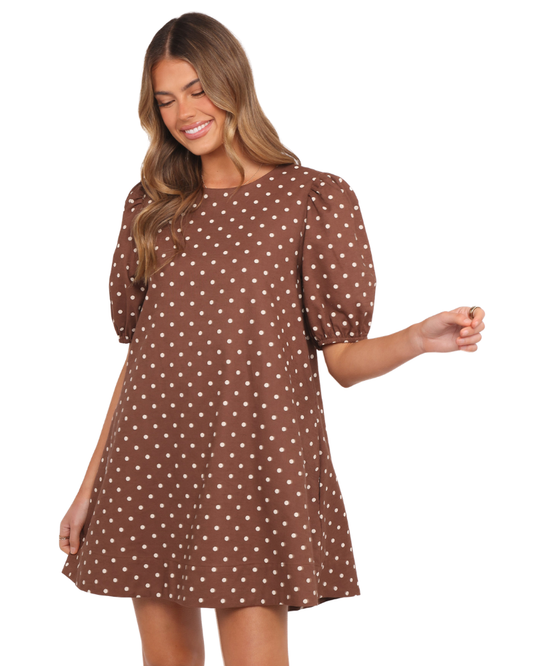 Clara Polka Dot Mini Dress Women – Puff Sleeve A-Line Dress 1